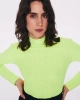 Twist Dokulu Balıkçı Yaka Body Lime