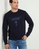 Guess Erkek Es Üçgen Logo Lacivert Sweatshirt