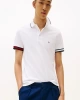 Tommy Hilfiger Erkek  İmza Manşetli  Beyaz polo T-Shirt