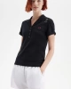 Fred Perry Kadın Siyah Cep Detaylı Polo Yaka T-shirt