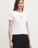 Calvin Klein Kadın Krem Grafik Baskılı Beyaz T-shirt