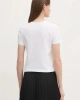 Calvin Klein Kadın Krem Grafik Baskılı Beyaz T-shirt