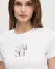 Calvin Klein Kadın Krem Grafik Baskılı Beyaz T-shirt