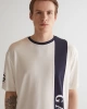 Gant Erkek Krem Oversize Fit Bisiklet Yaka Logolu T-Shirt