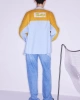 Twist Mavi COLORBLOCK KUMAŞ MIX GÖMLEK