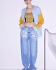 Twist Mavi COLORBLOCK KUMAŞ MIX GÖMLEK