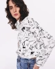 TWIST SLOGAN DESEN CROP GÖMLEK BEYAZ