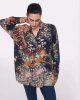 Twist Çiçek Desenli  Kadın Oversize Gömlek