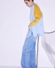 Twist Mavi COLORBLOCK KUMAŞ MIX GÖMLEK