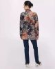 Twist Çiçek Desenli  Kadın Oversize Gömlek