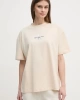 Calvin Klein Kadın Logo Baskılı Ekru T-shirt
