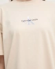 Calvin Klein Kadın Logo Baskılı Ekru T-shirt