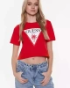 Gues Logolu Kırmızı Kadın  T-Shirt