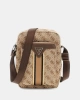 Guess Erkek Bej Kahverengi Milano Ön Cepli Crossbody Çanta