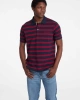 Guess Jeans  Erkek Polo Yaka Siyah Kırmızı Çizgili T-Shirt