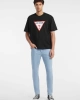 Guess Jeans Erkek Siyah Jarseli Logolu İkonik T-Shirt