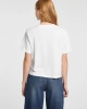 GUESS JEANS Kadın Crop Boxy T-shirt Nakış İşlemeli Beyaz