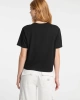 GUESS JEANS Kadın Crop Boxy T-shirt Nakış İşlemeli Siyah