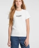 GUESS JEANS Kadın Logo İşlemeli Tişört Beyaz