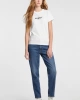 GUESS JEANS Kadın Logo İşlemeli Tişört Beyaz