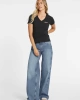 Guess Jeans Kadın Mini Siyah V Yaka T-Shirt