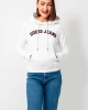 GUESS JEANS Kadın Motifli Kapüşonlu Hoodie Beyaz