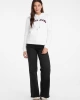 GUESS JEANS Kadın Motifli Kapüşonlu Hoodie Beyaz
