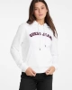 GUESS JEANS Kadın Motifli Kapüşonlu Hoodie Beyaz