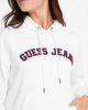 GUESS JEANS Kadın Motifli Kapüşonlu Hoodie Beyaz