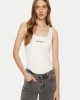 GUESS JEANS Kadın Nakış İşlemeli Kolsuz T-shirt Beyaz