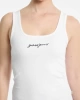 GUESS JEANS Kadın Nakış İşlemeli Kolsuz T-shirt Beyaz