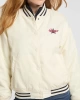 GUESS JEANS Kadın Varsity Ceketi Şerit Detaylı Bej Ceket