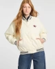 GUESS JEANS Kadın Varsity Ceketi Şerit Detaylı Bej Ceket