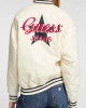 GUESS JEANS Kadın Varsity Ceketi Şerit Detaylı Bej Ceket