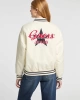 GUESS JEANS Kadın Varsity Ceketi Şerit Detaylı Bej Ceket