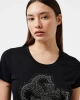 Guess Kadın 4G Logolu Siyah Streç T-shirt