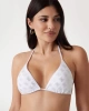 Guess Kadın Beyaz 4G Taşlı Üçgen Bikini Üst