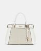 Guess Kadın Beyaz Anadela Üç Bölmeli Satchel Çanta