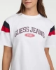 Guess Kadın Beyaz Boxy Kesim Kısa Kollu Tişört