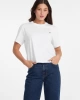 Guess Kadın Beyaz Boxy Mini  Üçgen Logolu T-Shirt