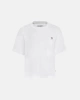 Guess Kadın Beyaz Boxy Mini  Üçgen Logolu T-Shirt