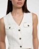 Guess Kadın Beyaz Denim Jean Yelek