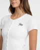 Guess Kadın Beyaz Düğme Detaylı Slim Üst