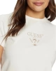 Guess Kadın Beyaz Logolu Beyaz T-shirt