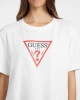 Guess Kadın Beyaz Oversize Bisiklet Yaka Pamuklu T-shirt