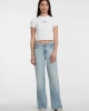 Guess Kadın Beyaz Yıldız İşlemeli Slim Tişört