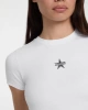 Guess Kadın Beyaz Yıldız İşlemeli Slim Tişört