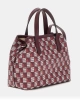 Guess Kadın Bordo G Wave Geometrik Desenli Mini El Çantası