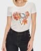 Guess Kadın Çiçek Logolu Steç Pembe T-Shirt