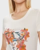 Guess Kadın Çiçek Logolu Steç Pembe T-Shirt